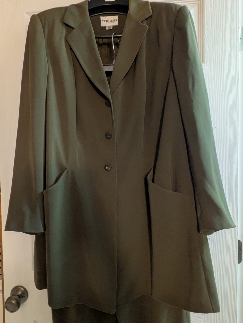John Meyer Olive Green Women's Blazer Pantsuit Set - 20W